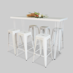 Hairpin-Long-Cocktail-Table-white-with-Pauchard-Barstools-White-e1651218660587