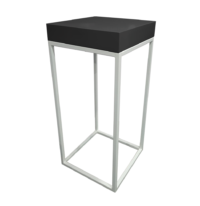 Menorca White High Table, Black Top