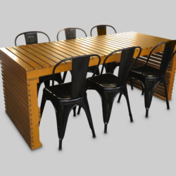 Pauchard-Chair-Black-with-Braun-Pallet-Dining-Table-setup-1-1