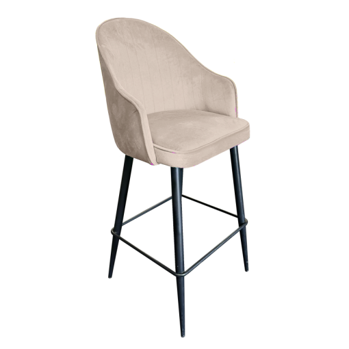 Milano Bar Chair, Beige Velvet