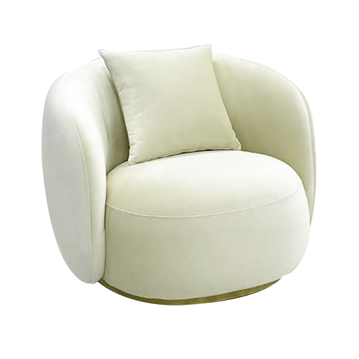 Laurent Velvet 1-Seater Sofa, Beige