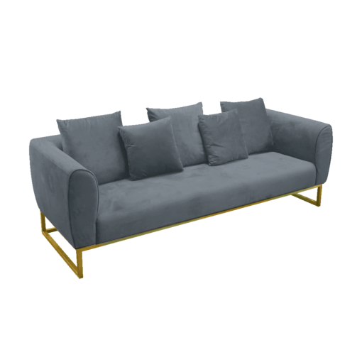 Eleganza Velvet 3-Seater Sofa – Gray