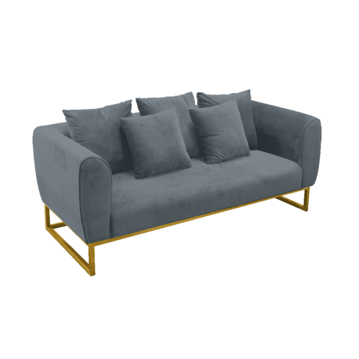 Eleganza Velvet 2-Seater Sofa – Gray