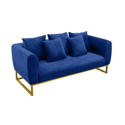 Eleganza Velvet 2-Seater Sofa – Blue