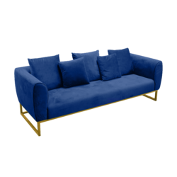 Eleganza Velvet 3-Seater Sofa – Blue