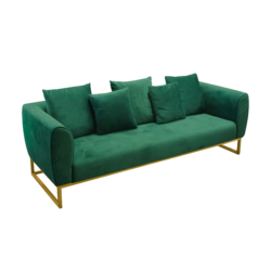 Eleganza Velvet 3-Seater Sofa – Green