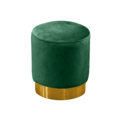 Eleganza Velvet Round Pouffe – Green