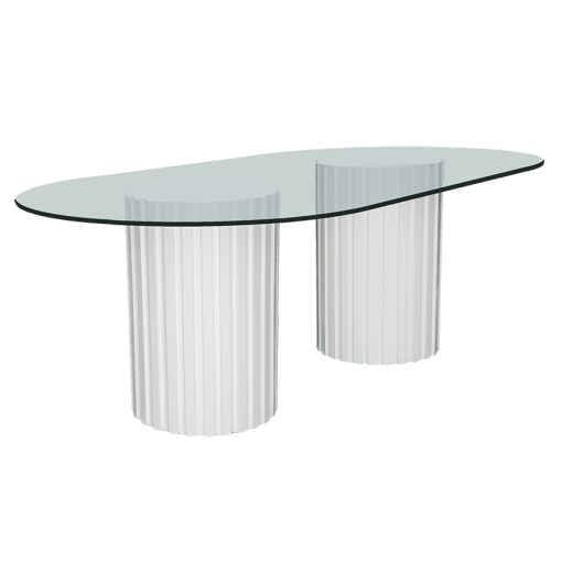Tuscany Oval Glass Dining Table