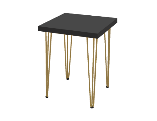 Hairpin Dice Black Cafe Table, Gold Legs