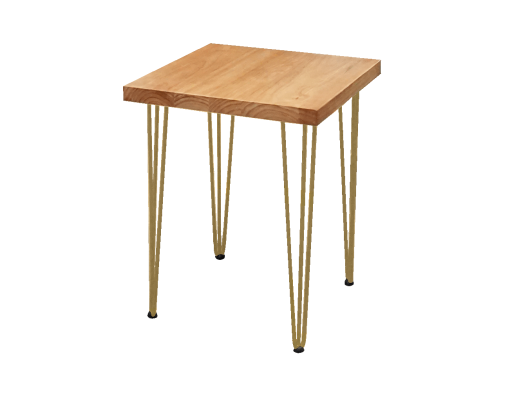 Hairpin Dice Rustic Cafe Table, Gold Legs