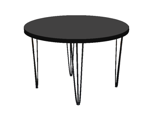 Hairpin Round Black Dining Table