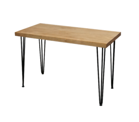 Hairpin Rectangular Rustic Dining Table, Black Legs