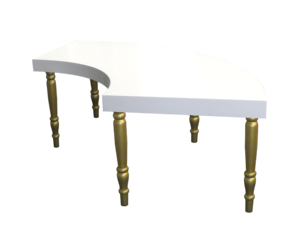 Avalon Quarter Moon Dining Table – Gold