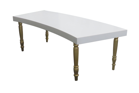 Avalon Curved Gold Dining Table