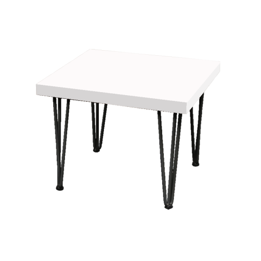 Hairpin Dice White Coffee Table, Black Legs