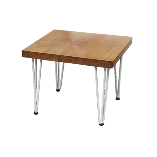 Hairpin Dice Rustic Coffee Table, White Legs