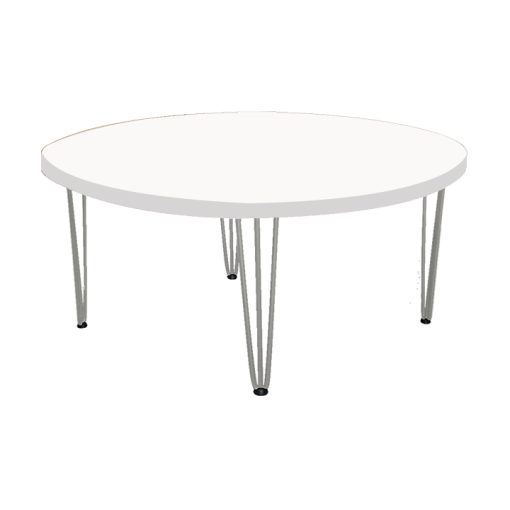 Hairpin Round White Coffee Table