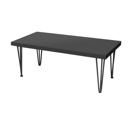 Hairpin Rectangular Black Coffee Table