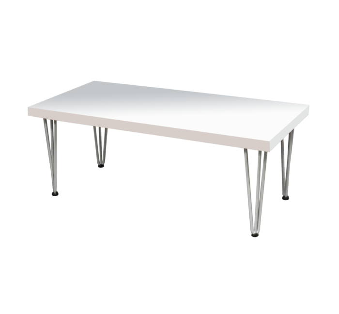 Hairpin Rectangular White Coffee Table