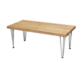 Hairpin Rectangular Rustic Coffee Table, White Legs