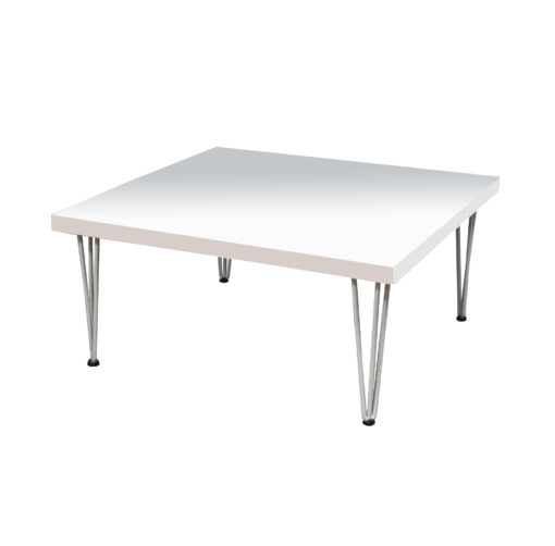 Hairpin Square White Coffee Table