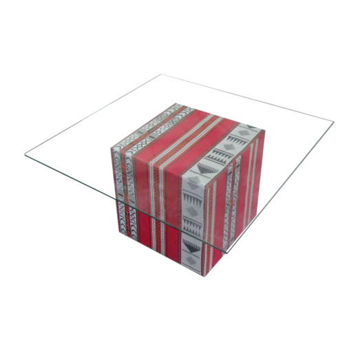Arabic Cube Table with Glass Top