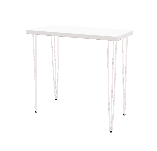 Hairpin Rectangular White High Table