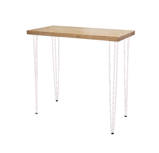 Hairpin Rectangular Rustic High Table, White Legs