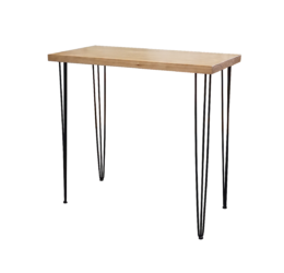 Hairpin Rectangular Rustic High Table, Black Legs