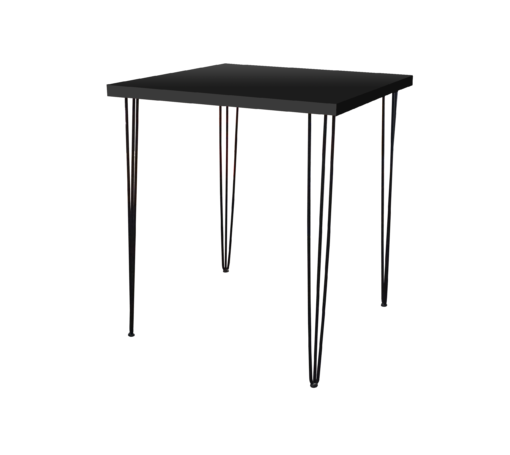 Hairpin Square Black High Table