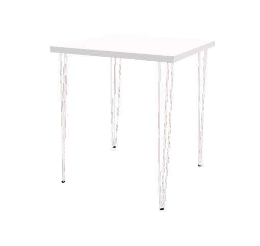 Hairpin Square White High Table