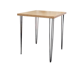 Hairpin Square Rustic High Table, Black Legs