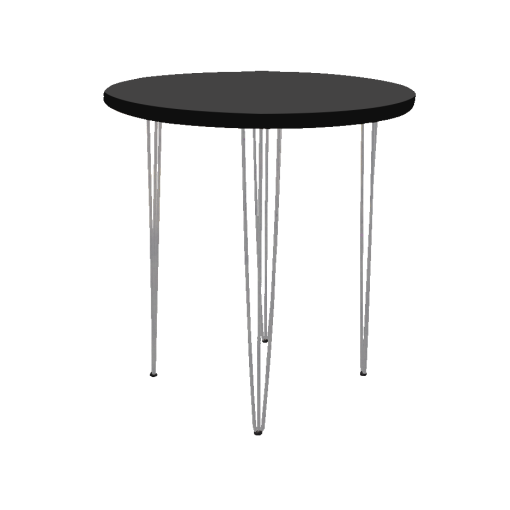 Hairpin Round Black High Table, White Legs