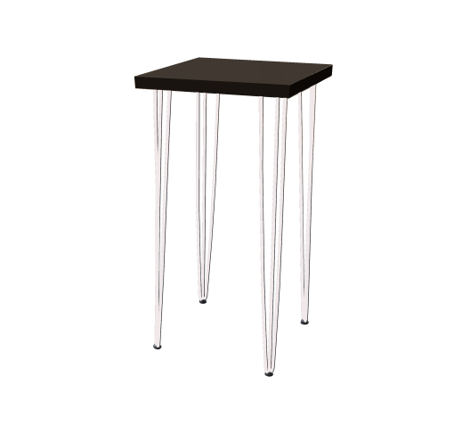 Hairpin Dice Black High Table, White Legs