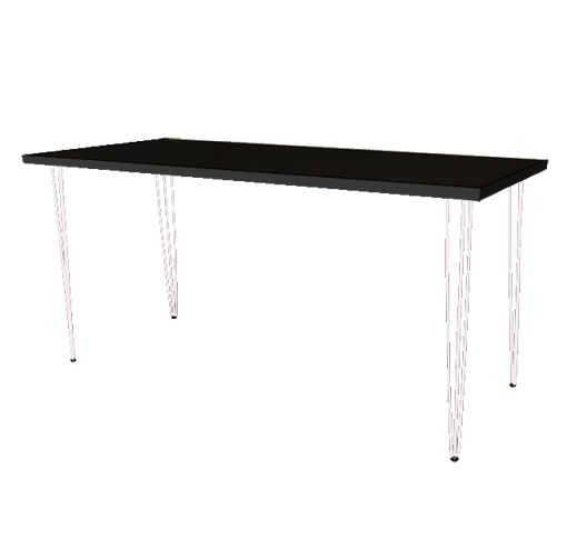 Hairpin Grand Black High Table, White Legs