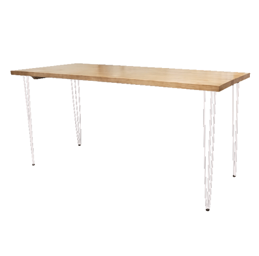 Hairpin Grand Rustic High Table, White Legs
