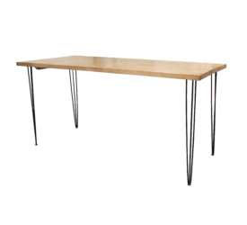 Hairpin Grand Rustic High Table, Black Legs