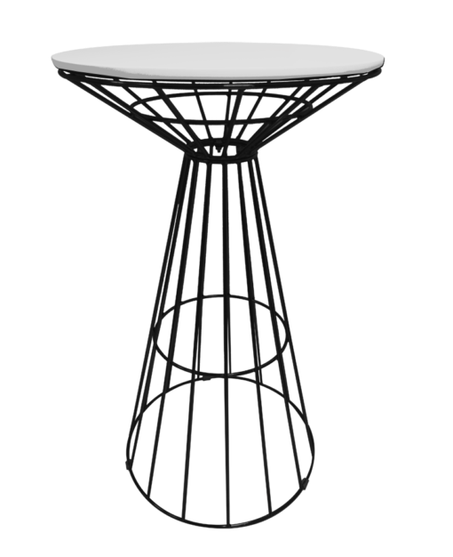Fontana Black Wire Cocktail Table, White Top