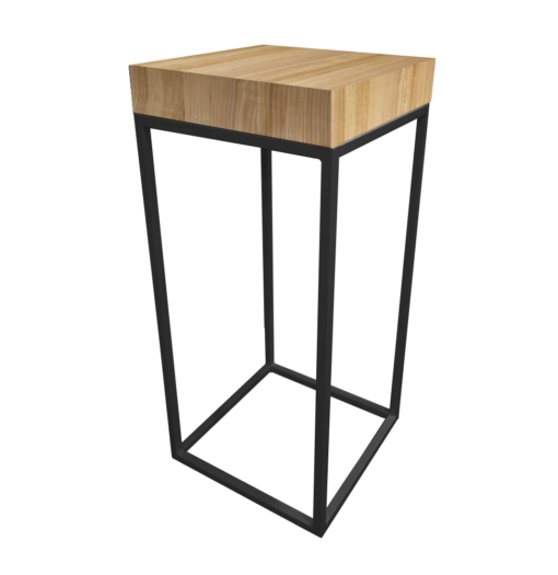 Menorca Black High Table, Rustic Wooden Top