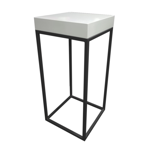 Menorca Black High Table, White Wooden Top