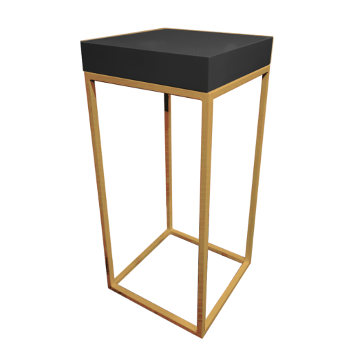 Menorca Gold High Table, Black Wooden Top