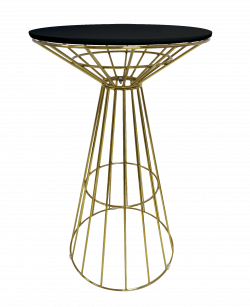 Fontana Gold Wire Cocktail Table, Black Top