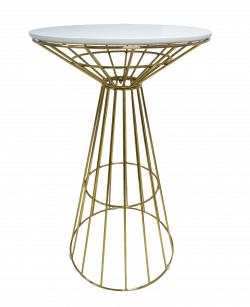 Fontana Gold Wire Cocktail Table, White Top