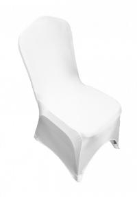 Stewart Banquet Chair with White Stretch Cover