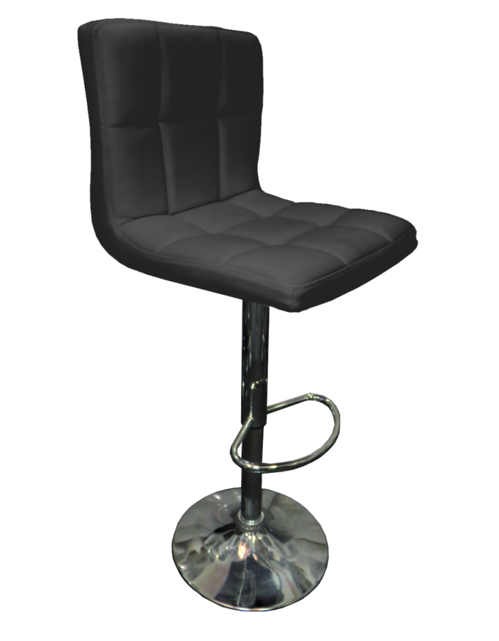 Seville Leather Bar Stool, Black