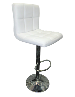 Seville Leather Bar Stool, White