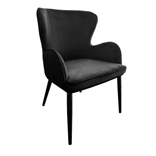 Addison Black Velvet Armchair