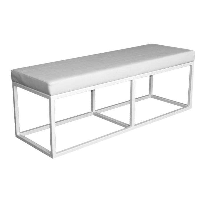 Venezia Cushioned Leather Bench, White